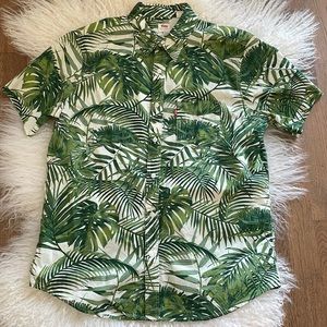 Levi’s, ss button down, tropical shirt, sz L